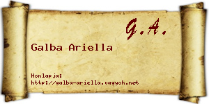 Galba Ariella névjegykártya